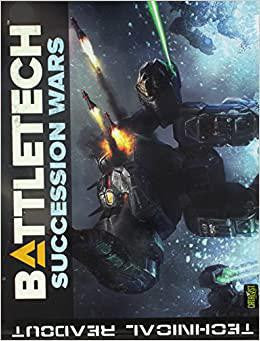 Battletech Technical Readout Succession Wars board game cover featuring mechs and weapon fire.