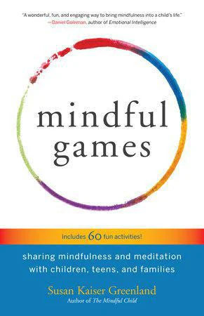 Mindful Games book cover featuring mindfulness activities for kids and a colorful circle design.