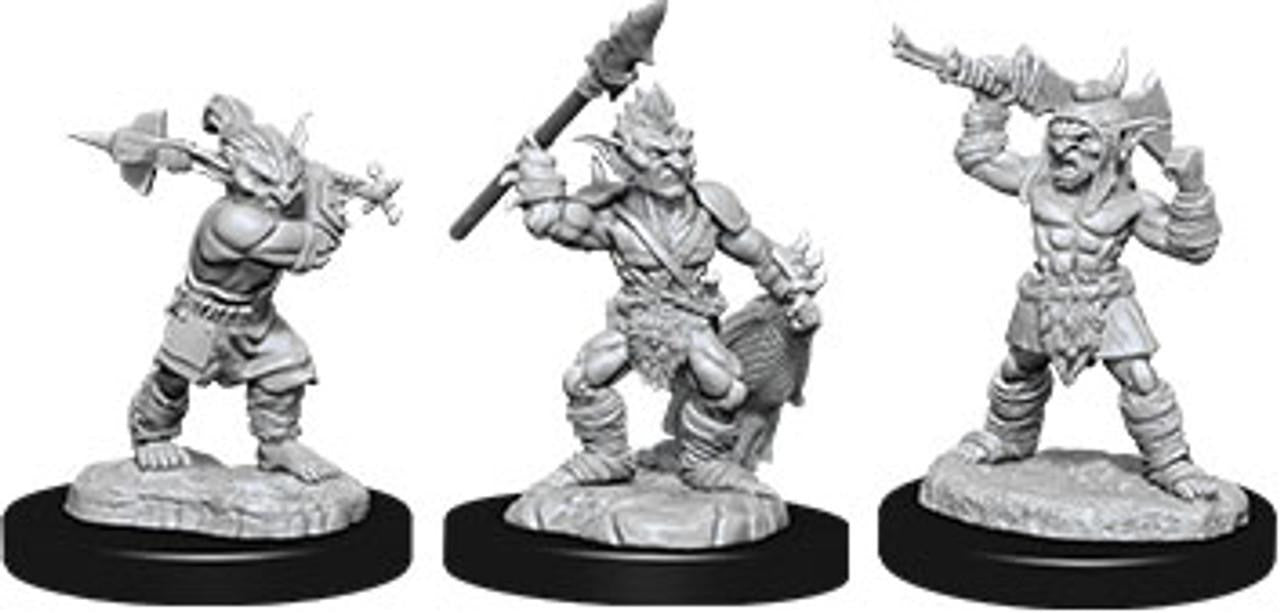 D&D NMU Goblins & Goblin Boss W12 set with three miniatures.