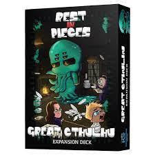 Rest in Pieces Expansion: Great Cthulhu box featuring cartoon Cthulhu and characters.