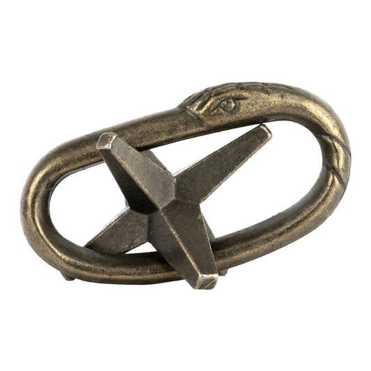 True Genius Viking Forge 3-piece puzzle set with a snake ring interlocked with a star.