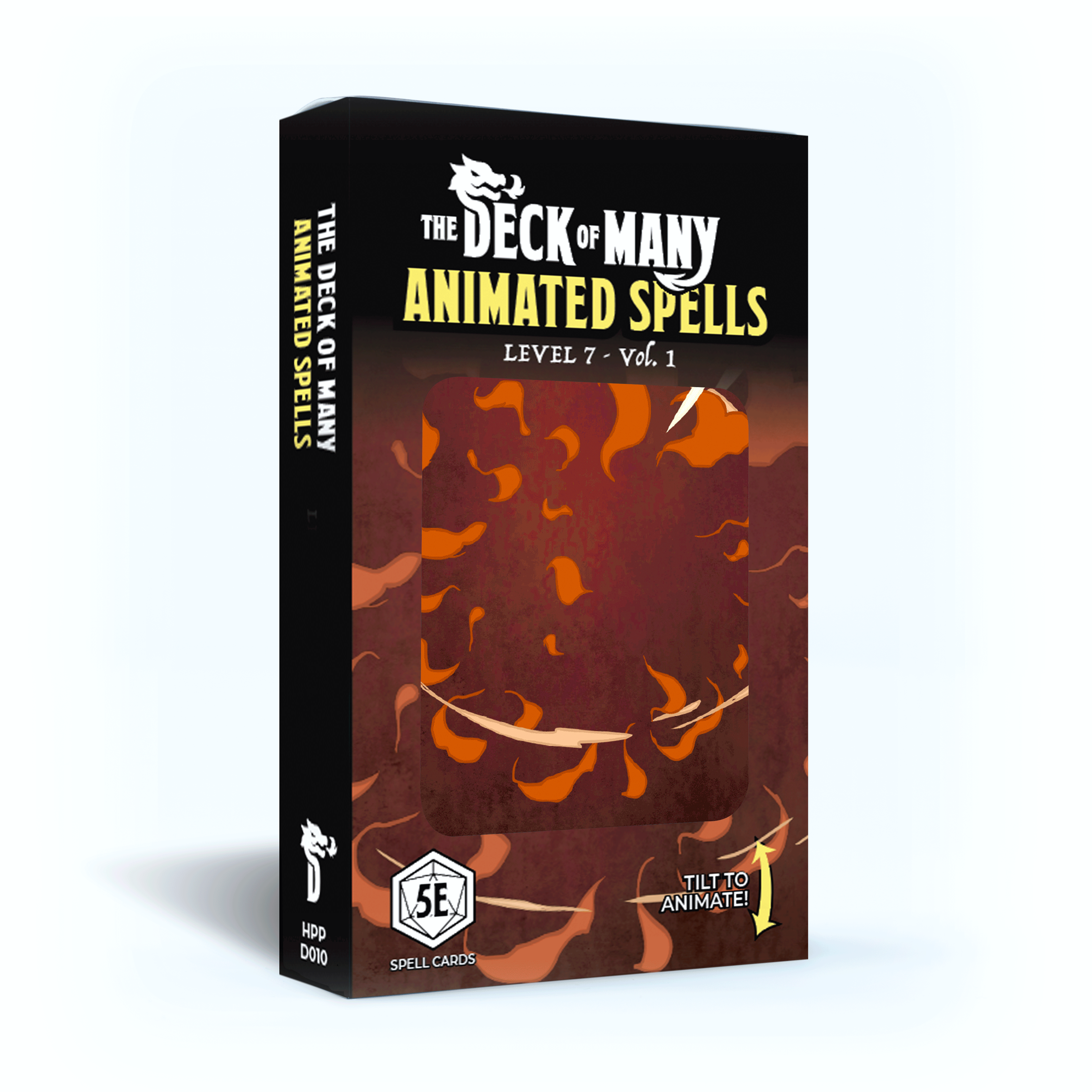 Animated Spells: Level 7 - 5e 2014 D&D reference card box with dynamic art and tilt-to-animate effects.