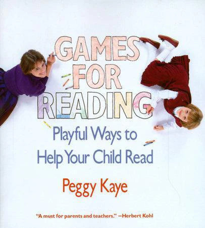 Games for Reading product near two children with crayons lying on a white floor.