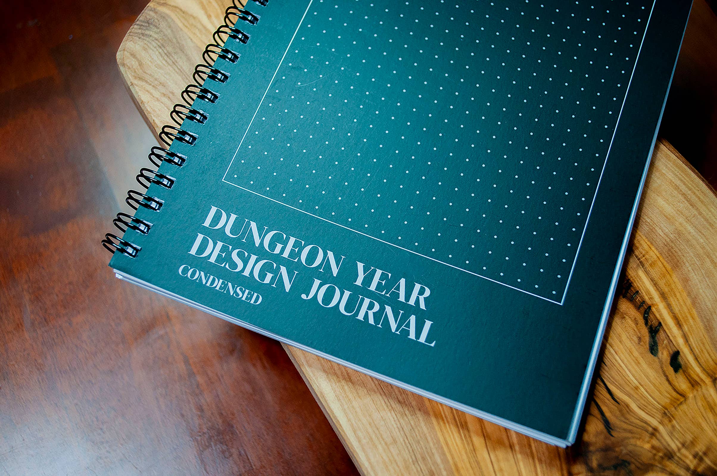 A Dungeon Year Design Journal, spiral-bound.