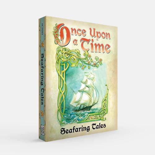 Once Upon a Time: Seafaring Tales book with ornate cover featuring ships.