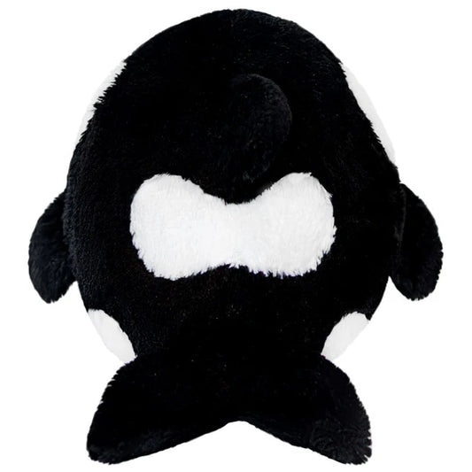 Orca II Squishable plush with black and white markings, rear view, on a white background.