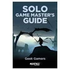 Solo Game Masters Guide book cover showing a silhouette, flying dragon, and solo RPG guide elements.