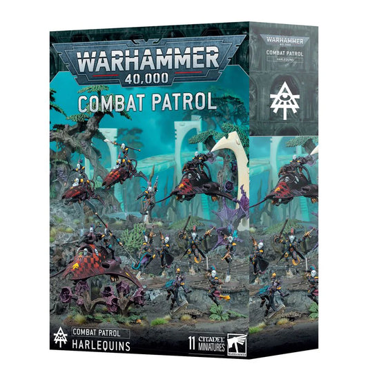 Warhammer 40,000 Combat Patrol: Aeldari Harlequins miniatures box.