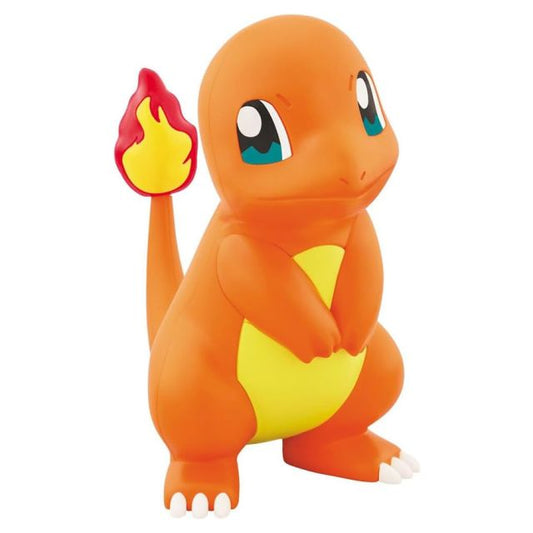 Pokémon Model Kit Quick: Charmander, an orange lizard with big eyes, yellow belly, and flaming tail.