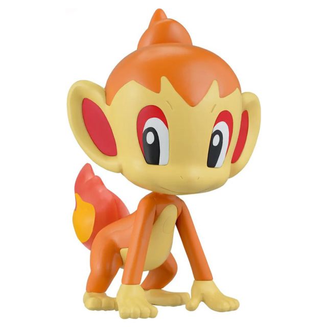 Bandai Pokémon Model Kit Quick: Chimchar, a small orange monkey Pokémon with big ears and a flaming tail.
