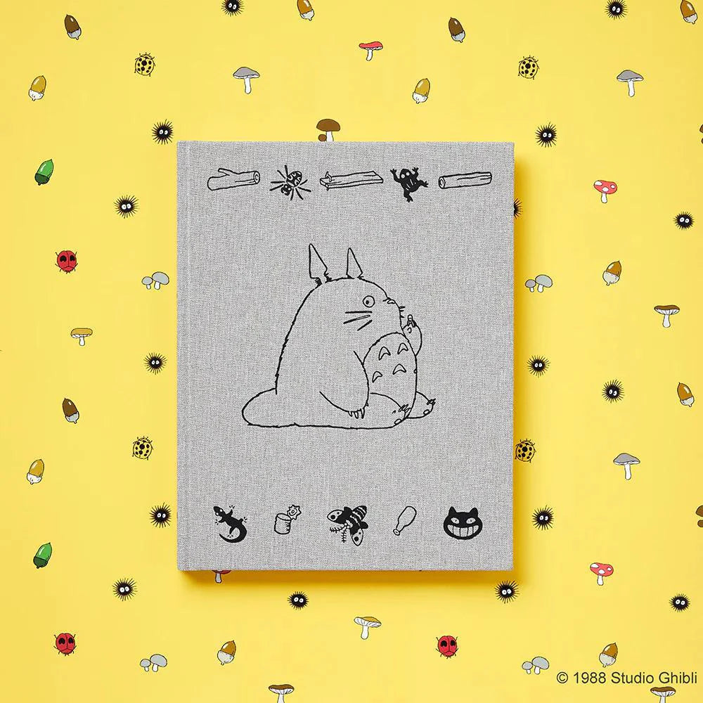 Gray My Neighbor Totoro Sketchbook featuring illustrated insects and mushrooms.