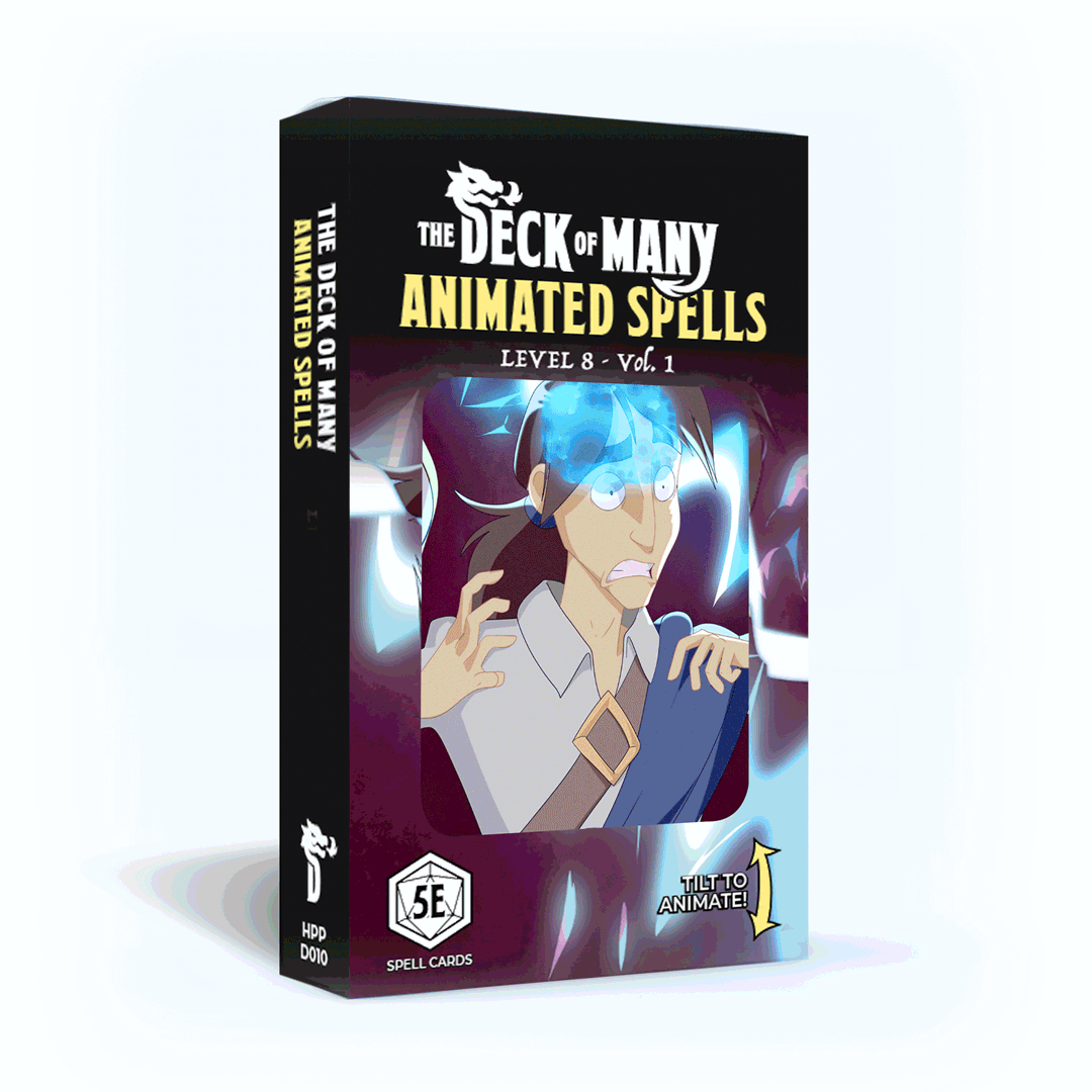 Animated Spells: Level 8 Vol. 1 box featuring blue glowing eyes.