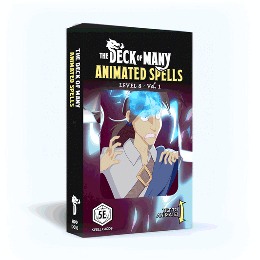 Animated Spells: Level 8 Vol. 1 box featuring blue glowing eyes.