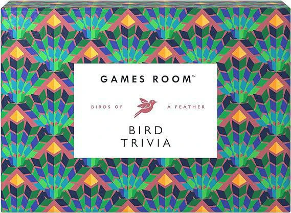 Bird Trivia game box with geometric bird designs on the packaging.
