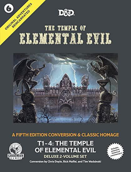 D&D The Temple of Elemental Evil: A Fifth Edition Conversion book cover featuring a dungeon temple.