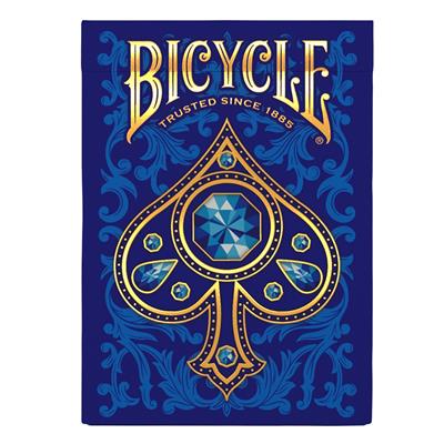 Bicycle Royal Playing Cards with blue back, gold spade, jewel accents, and “Trusted Since 1885.”.