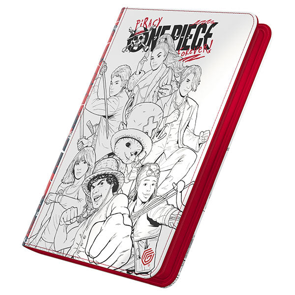 Zipfolio 360 Xenoskin binder featuring black and white One Piece crew sketch design.