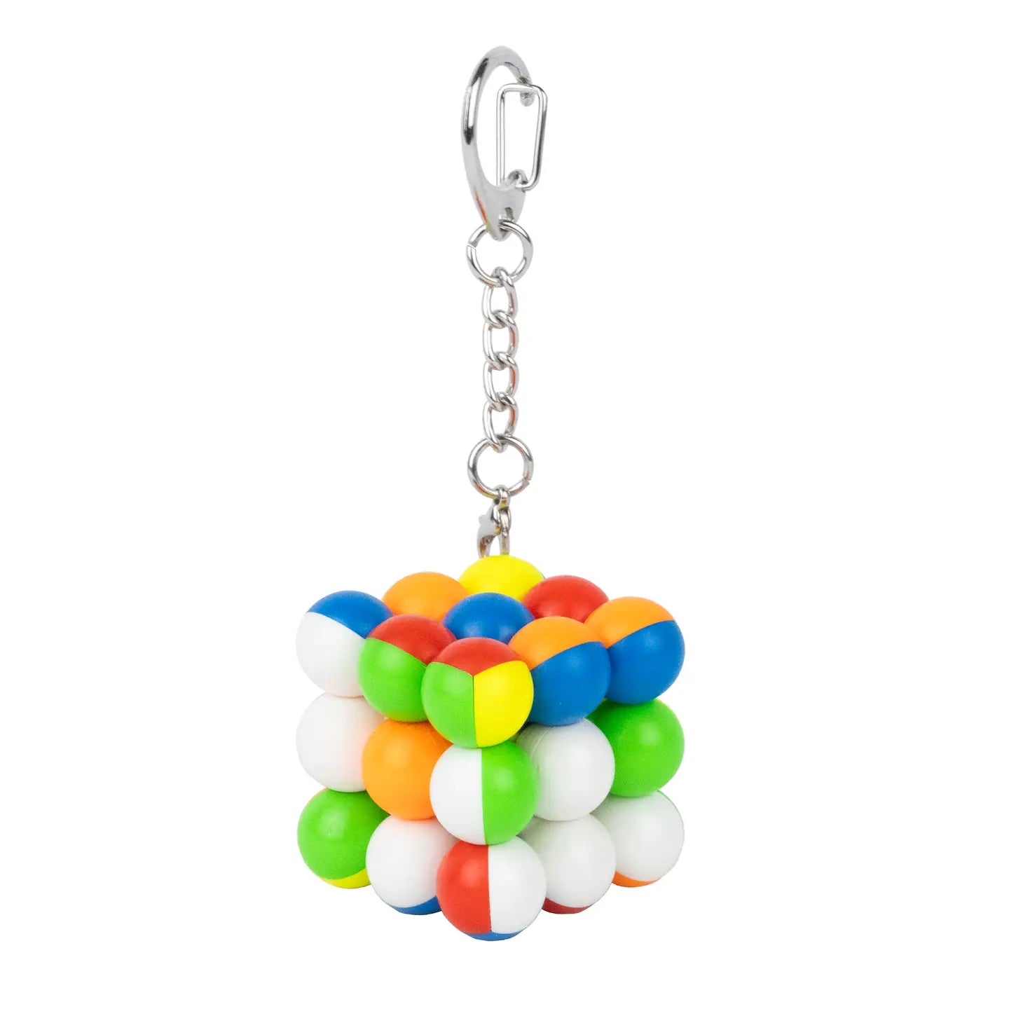 Inverse Blinx Keychain Puzzle, colorful twisty interlocking puzzle.