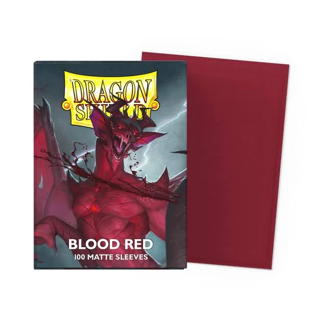 Dragon Shield Standard Sleeves 100 Count Box, Blood Red Matte card sleeves.