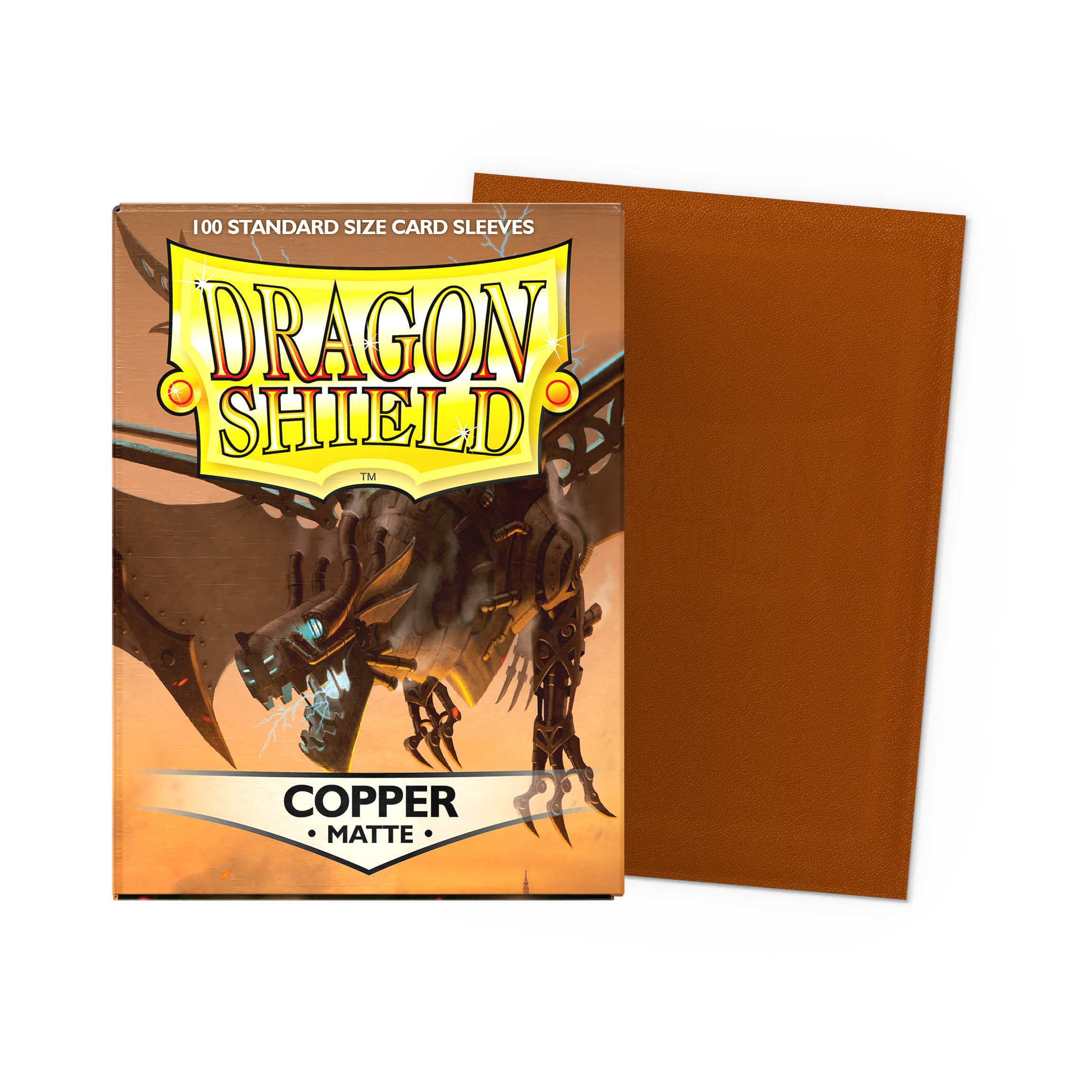 Dragon Shield Standard Sleeves, 100 count, copper matte finish box.