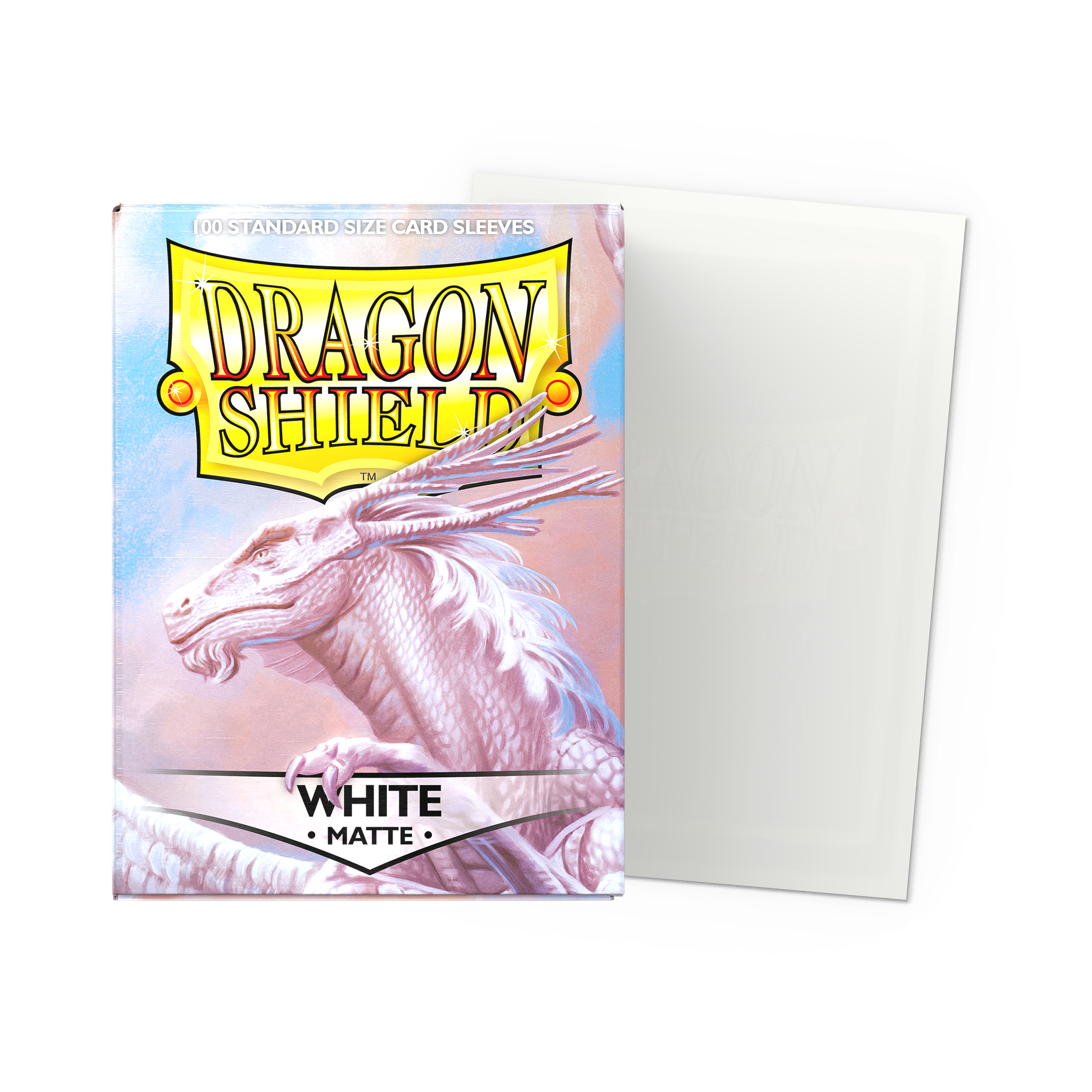 Dragon Shield Standard Sleeves, 100 count box, white variant.