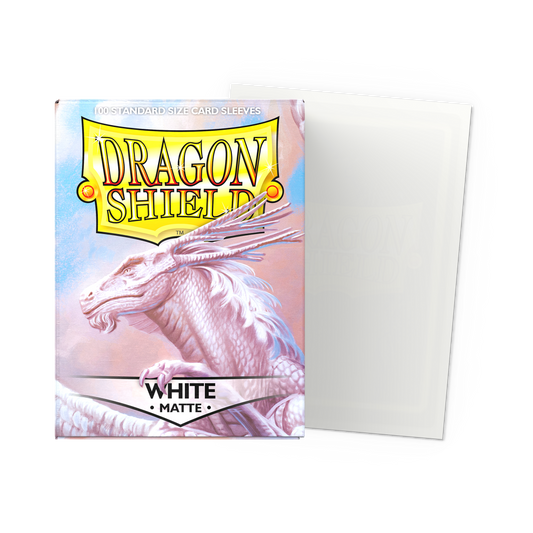 Dragon Shield Standard Sleeves, 100 count box, white variant.