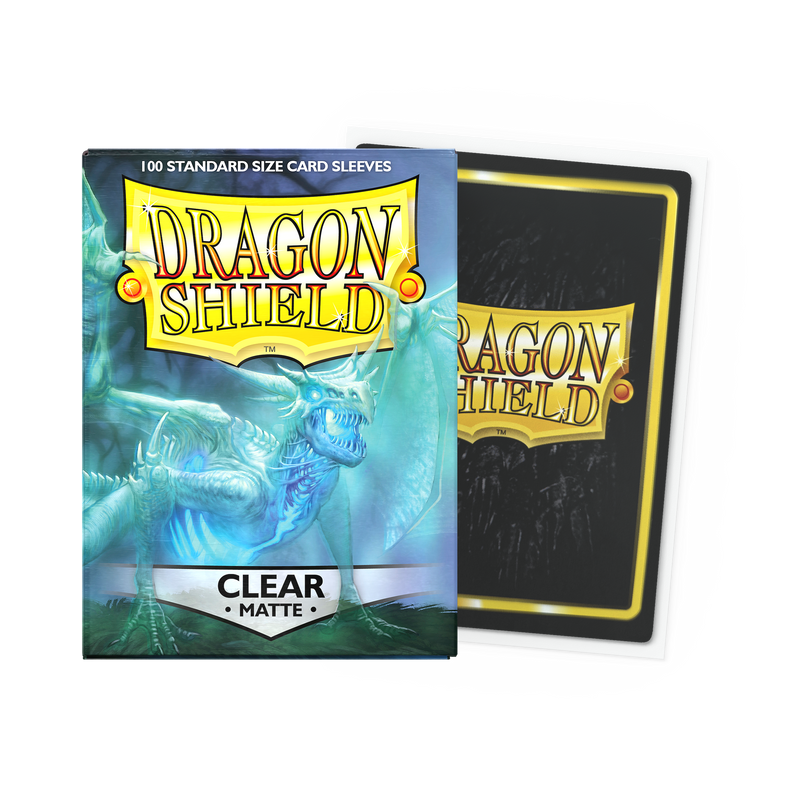Dragon Shield Standard Card Sleeves, 100 count, clear matte finish, blue dragon design on box.