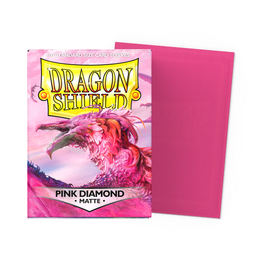 Dragon Shield Standard Sleeves, 100 count box, Pink Diamond Matte variant.
