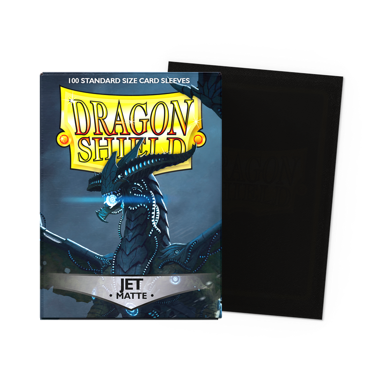 Dragon Shield Standard Sleeves, 100 Count Box, jet-black card sleeves.