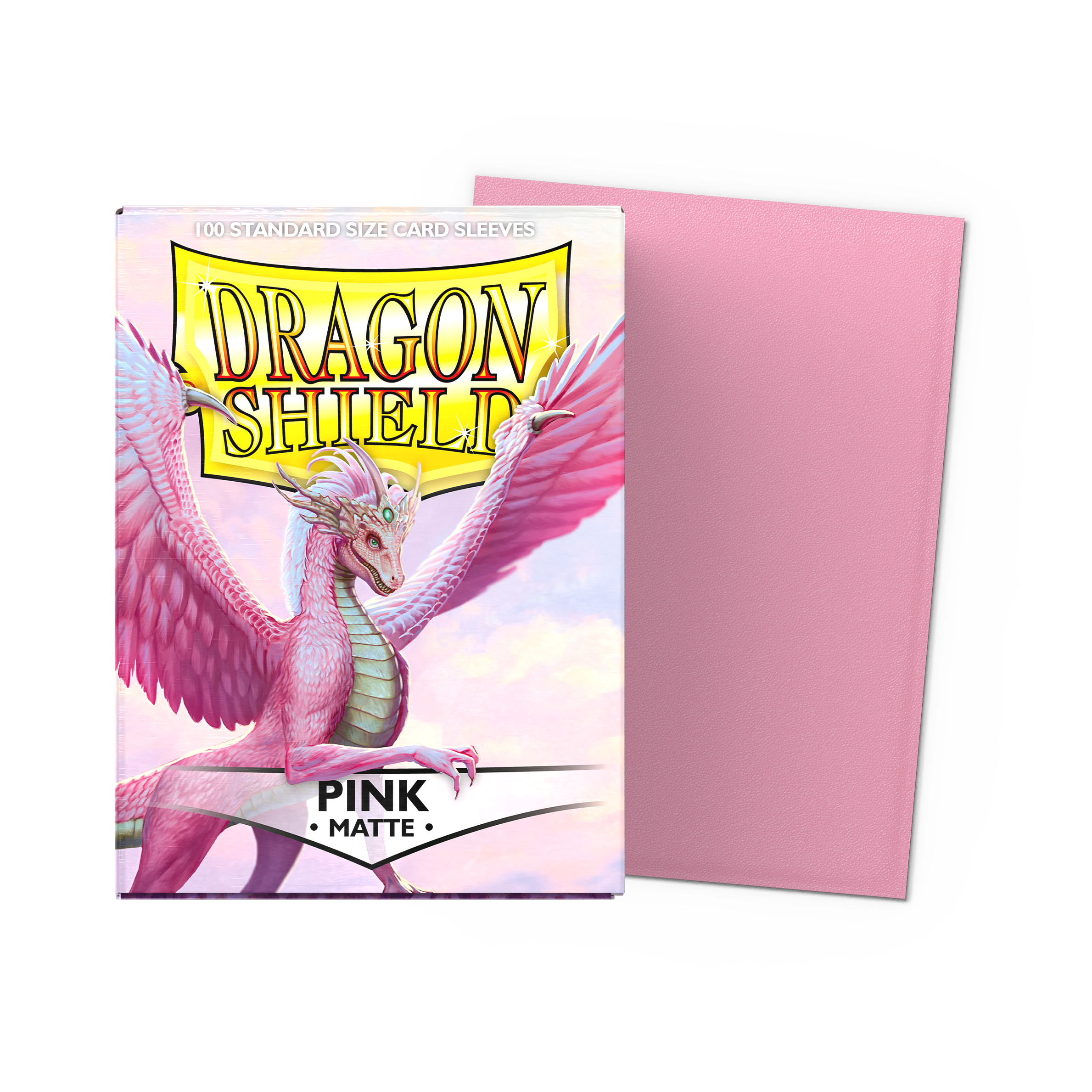Dragon Shield Standard Sleeves, pink, 100 count box for card protection.