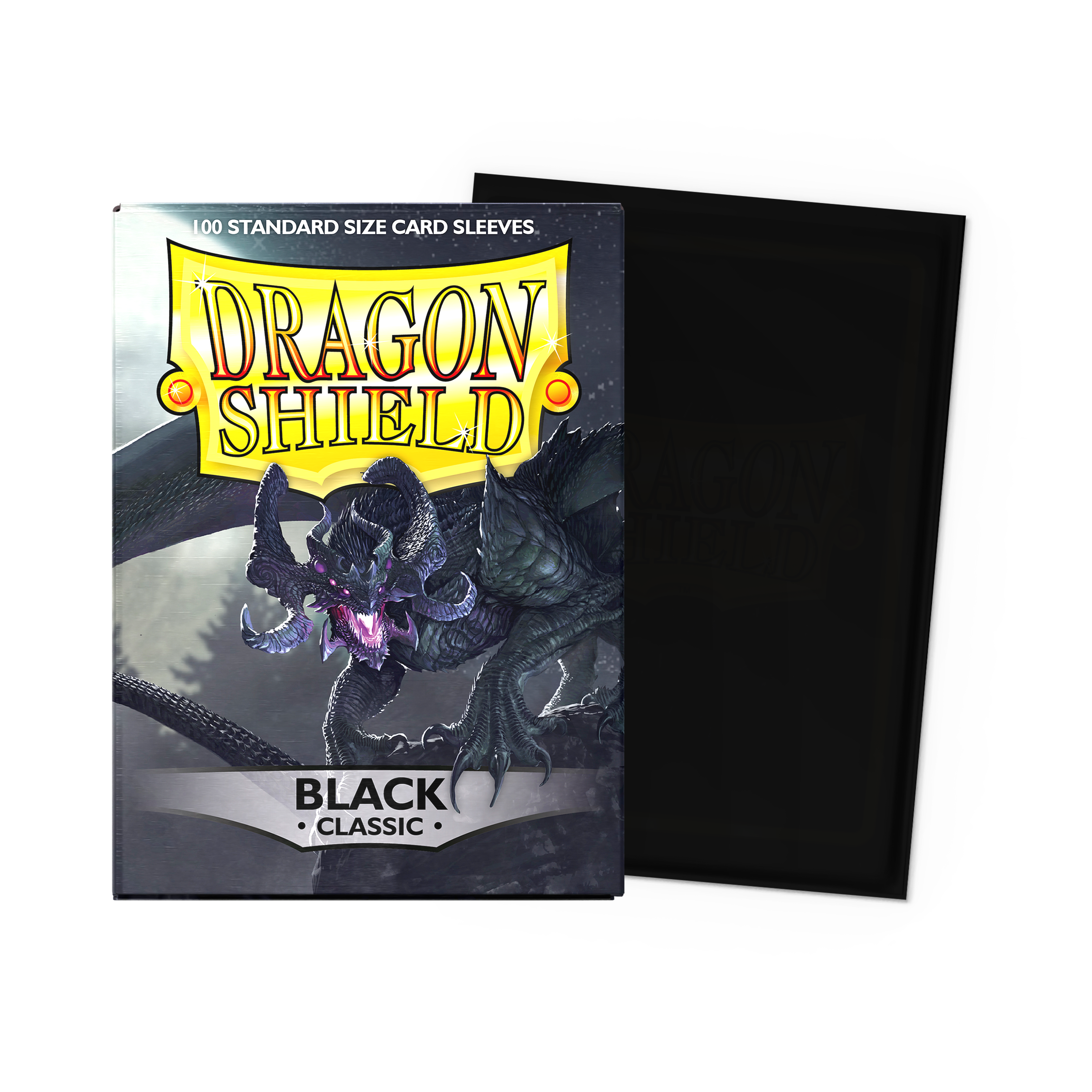 Dragon Shield Standard Sleeves, 100 count box, black dragon variant.