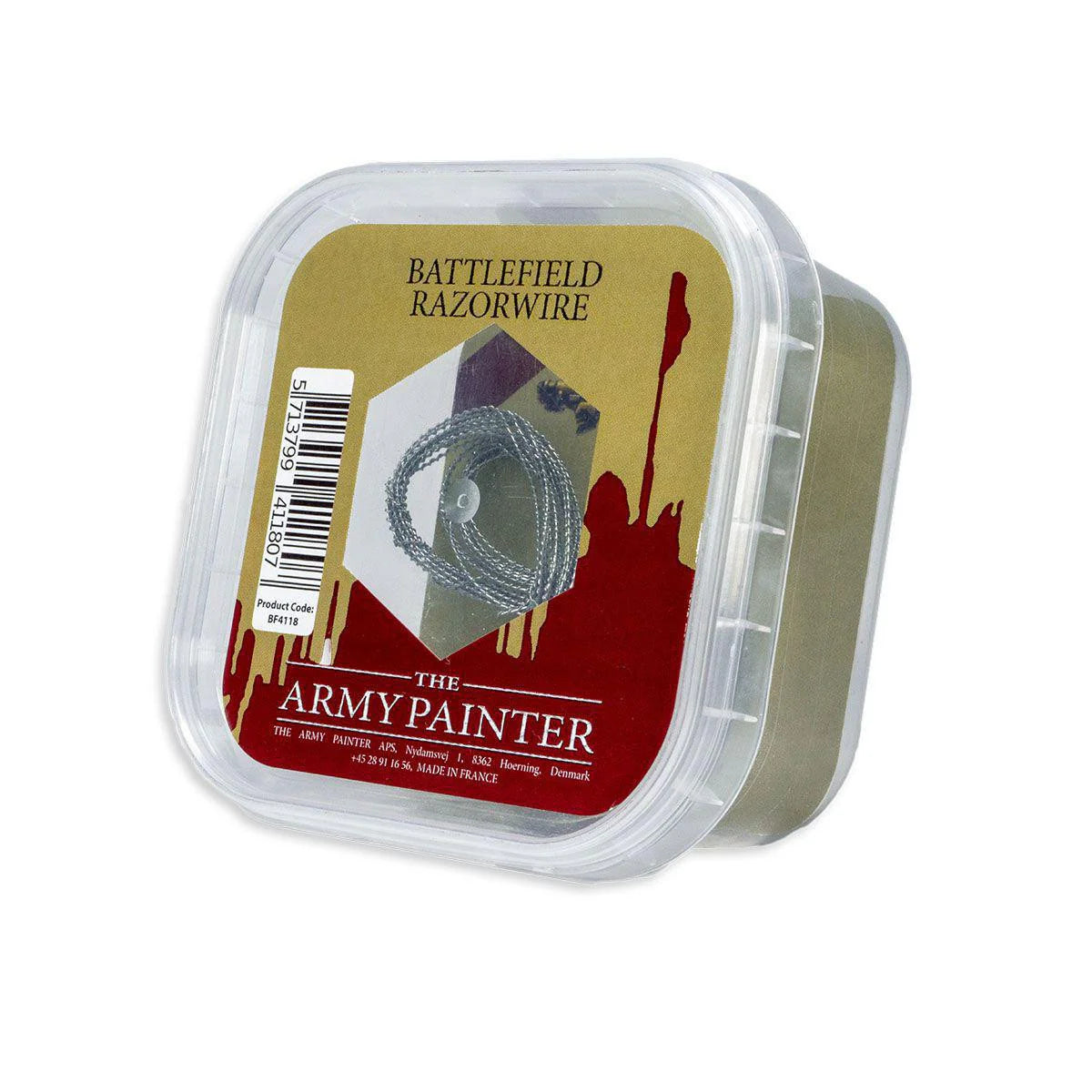 Army Painter Battlefield Basing Battlefield Razorwire, clear box containing coiled wire for wargaming terrain bases.