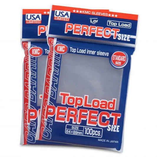 Two packs of Perfect Size-Perfect Clear card sleeves (100 each) for 64x89mm cards.