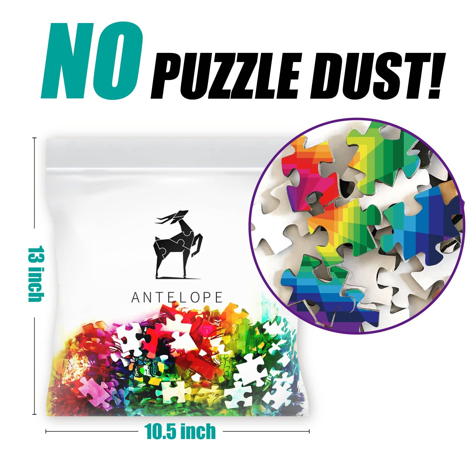 Pixel Spiral 1000-piece jigsaw puzzle, 10.5×13 inches, rainbow pieces, no puzzle dust.