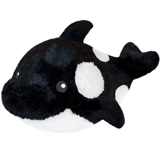 Orca II Squishable plush toy featuring a black and white whale design with round eyes.