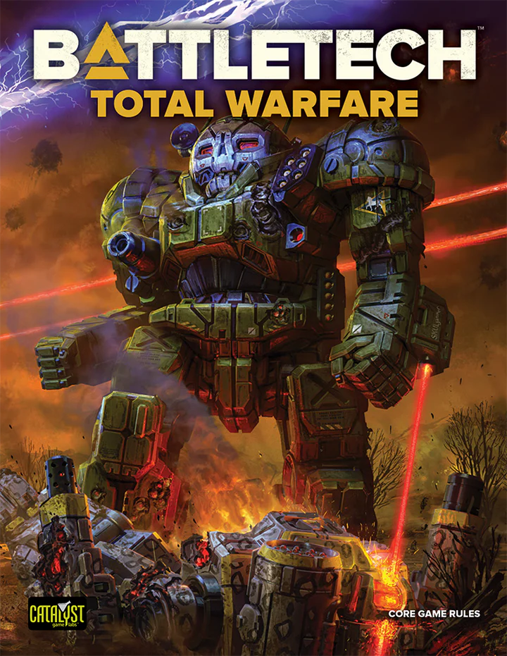 BattleTech Total Warfare Hardcover Rulebook featuring a MechWarrior in battle armor on the cover.