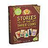 Stories of the Three Coins cooperative storytelling game with illustrated cards and a gold coin on the cover.