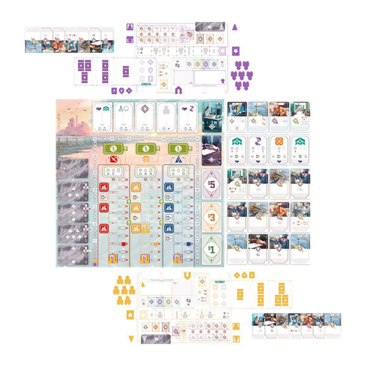 Salton Sea board game with cards, tokens, tiles, and boards themed on lithium extraction near the Salton Sea.