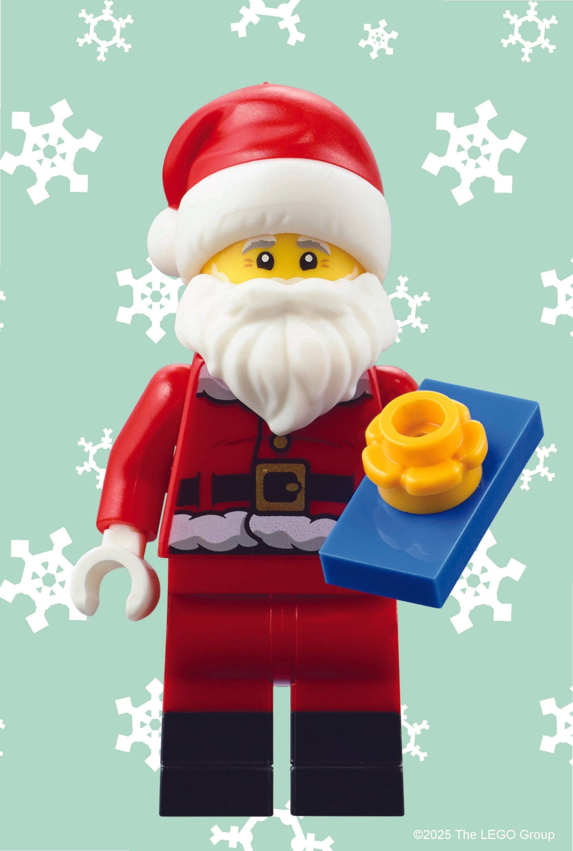 LEGO Mystery Minifigure Mini Puzzle Christmas Edition featuring Santa with cookies.