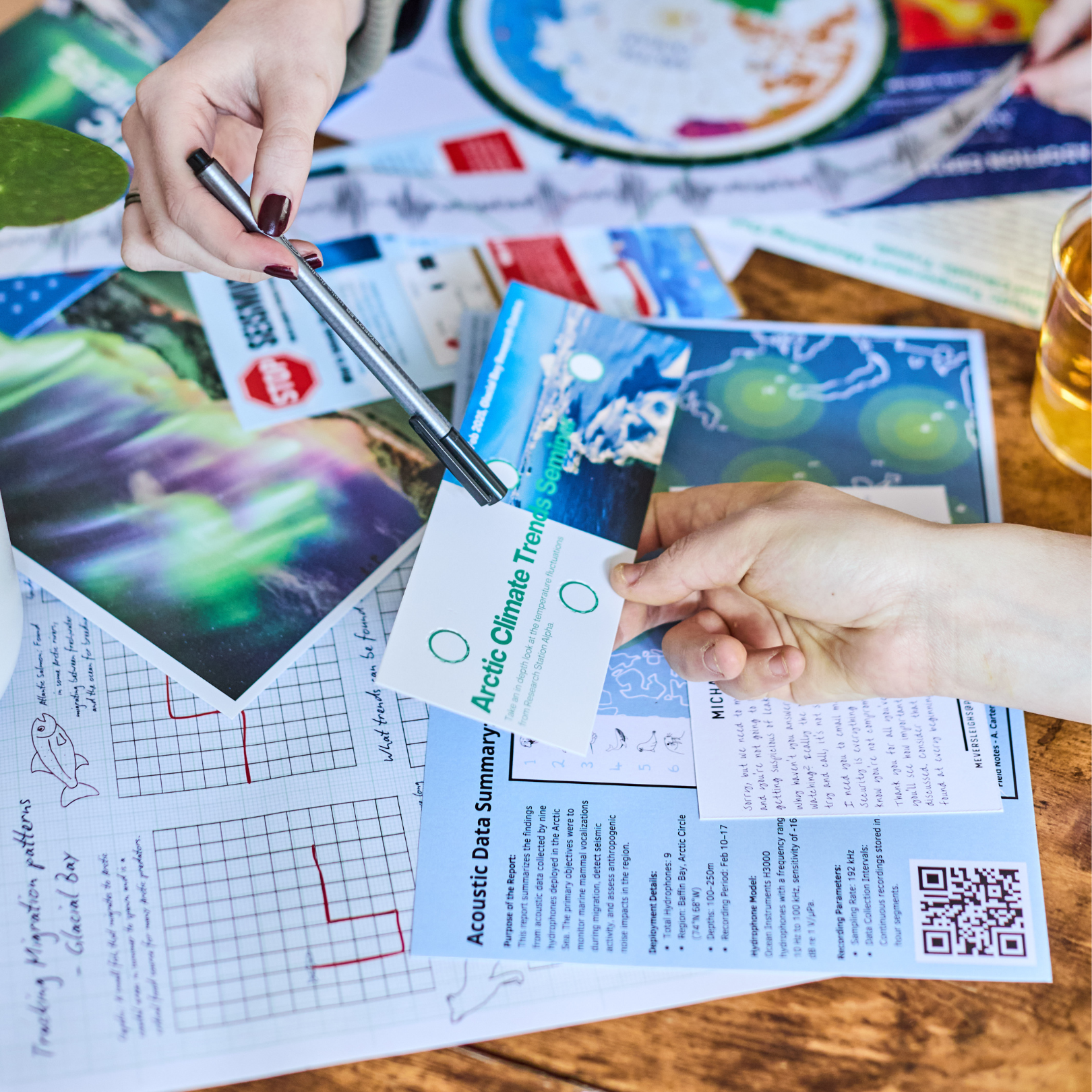 NEW Escape Room in An Envelope - The Disappearance game with two people reviewing research papers and clues.