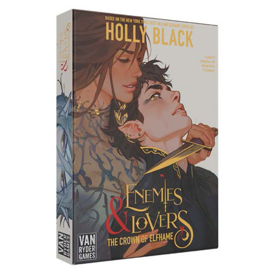 Enemies & Lovers: The Crown of Elfhame card game box with two characters and a dagger on the cover.