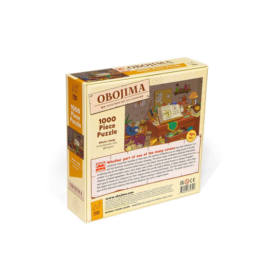 Obojima Witchs Study 1000-piece puzzle with potion brewing artwork by Alexander Gloos.