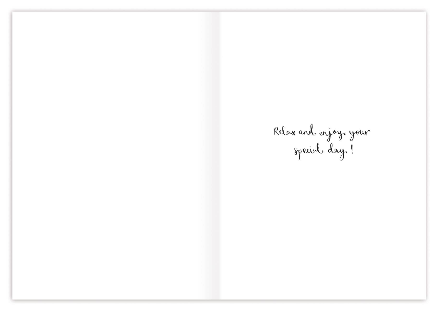 Open Sloth Take It Easy Birthday Card with handwritten Relax and enjoy your special day on recycled paper.