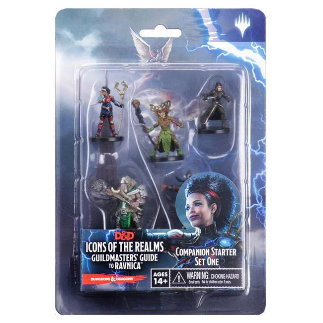 Set of four D&D: Icons of the Realms Set 10 Guildmasters Guide to Ravnica hero miniatures.