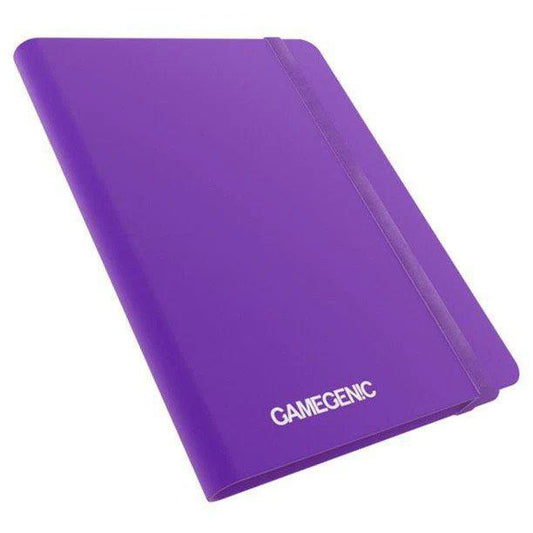 The Casual Album 18-Pocket in purple with an elastic strap and GAMEGENIC printed in white on the cover.