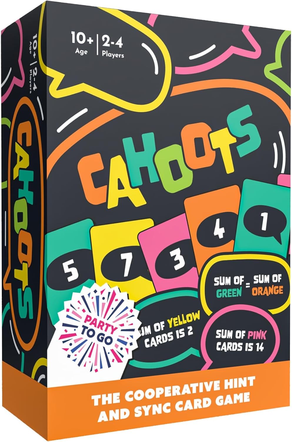 Cahoots cooperative card game for 2-4 players, ages 10 and up.