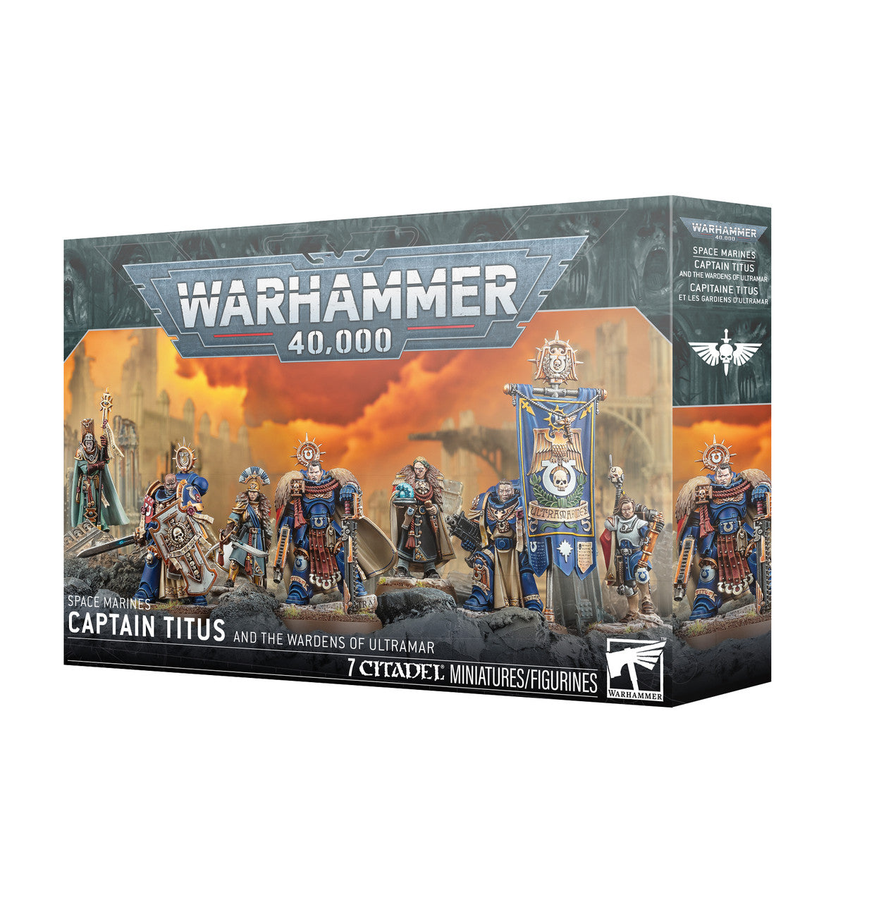 Warhammer 40,000 Ultramarines Captain Titus and Wardens of Ultramar miniatures box set.