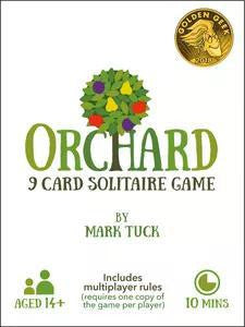 Orchard: 9 Card Solitaire Game, age 14+, 10-minute playtime, includes multiplayer rules.