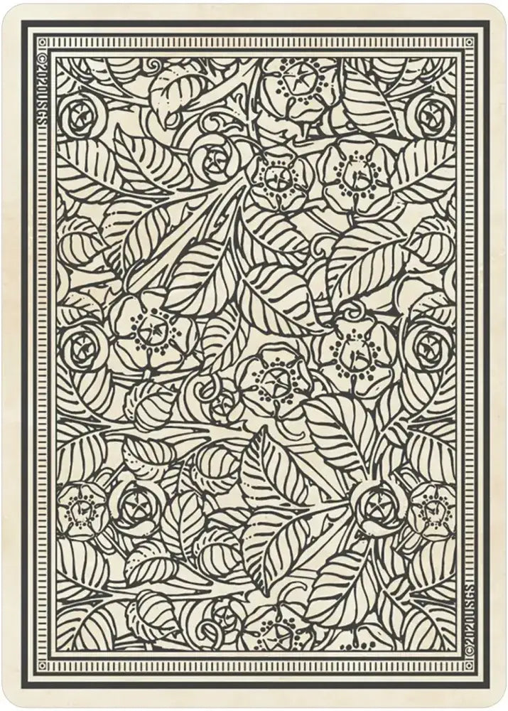 Rider-Waite™ Playing Card Deck with black and cream floral design featuring leaves and flowers.