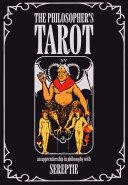 The Philosophers Tarot book cover with a devil above two nude humans and ornate white borders.